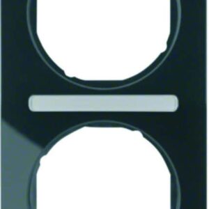 Rahmen mit Beschriftungsfeld Berker R.3 schwarz, glänzend, Berker 10122225