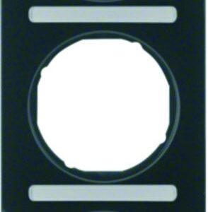 Rahmen mit Beschriftungsfeld Berker R.3 schwarz, glänzend, Berker 10132225