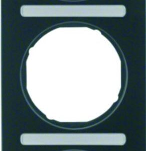 Rahmen mit Beschriftungsfeld Berker R.1 schwarz, glänzend, Berker 10132125