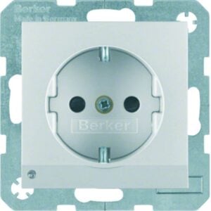 Steckdose SCHUKO mit LED-Orientierungslicht Berker B.7 alu, matt, Berker 41091404