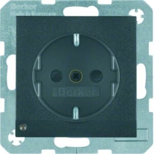 Steckdose SCHUKO mit LED-Orientierungslicht Berker B.3/B.7 anthrazit, matt, Berker 41091606