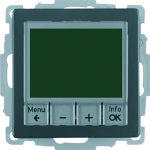 Temperaturregler, Schließer, mit Zentralstück, zeitgesteuert Berker Q.1/Q.3 anth, Berker 20446086