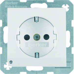 Steckdose SCHUKO mit LED-Orientierungslicht Berker S.1/B.3/B.7 polarweiß, matt, Berker 41091909