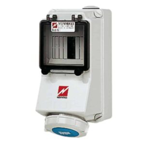 Wanddose, 16A3p6h230V, IP67, Mennekes 7128