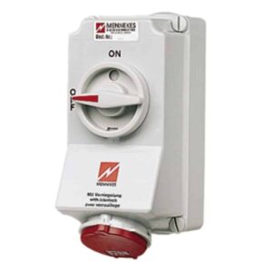 Wanddose DUO,32A7p6h400V,IP44, Mennekes 7061