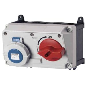 Wanddose DUO,16A3p6h230V,IP67, Mennekes 7621