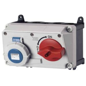 Wanddose DUO,32A4p9h230V,IP67, Mennekes 7633