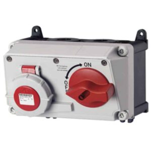 Wanddose DUO,32A5p6h400V,IP67, Mennekes 7636