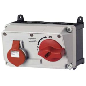 Wanddose DUO,16A4p6h400V,IP44, Mennekes 7605