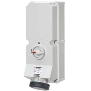 Wanddose DUO, 63A3p 8h>250V, Mennekes 5703A