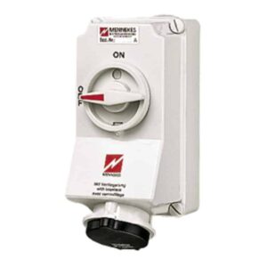 Wanddose DUO,32A4p5h600-690V,IP44, Mennekes 5663A
