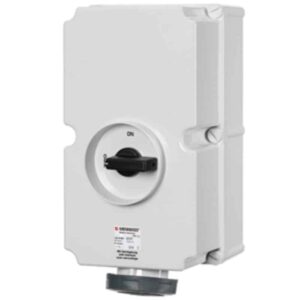 Wanddose DUO,125A4p7h500V,IP67, Mennekes 5690A