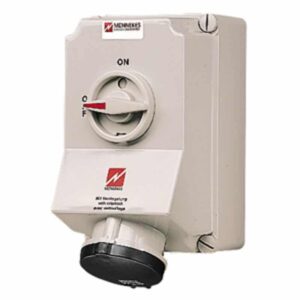 Wanddose DUO,63A4p7h500V,IP44, Mennekes 5957A