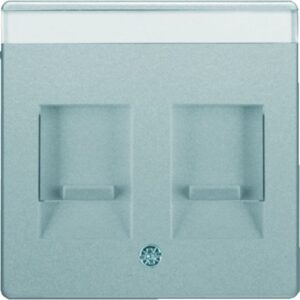 Q.x Zentralstück mit Staubschutzschieber und Beschriftungsfeld, alu samt, Berker 11816084