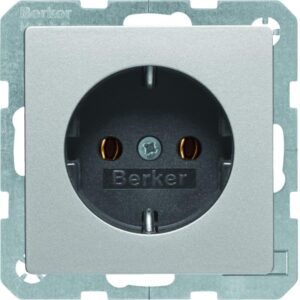 Q.x Steckdose SCHUCKO, alu samt, Berker 47436084