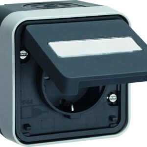 W.1 SSD mit Klappdeckel Ap, grau/lichtgrau matt, Berker 47413525