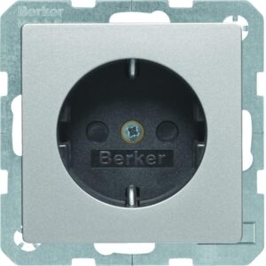 Q.x SSD mit Schriftleiste erh.Berührungsschutz, alu samt, Berker 41496084
