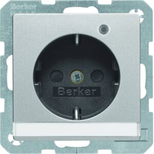 Q.x SSD mit Kontroll-LED und Beschriftungsfeld, alu samt, Berker 41106084