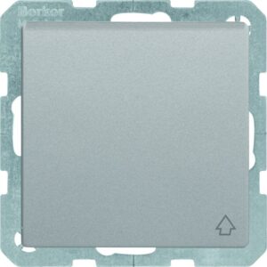 Steckdose mit Schutzkontaktstift und Klappdeckel Berker Q.1/Q.3 alu, samt, Berker 6768776084