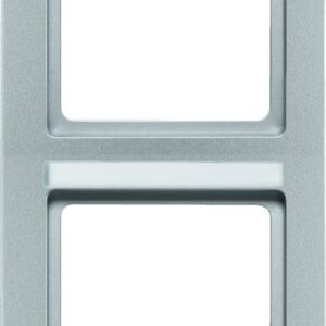 Q.3 Rahmen 2fach senkrecht mit Beschriftungsfeld, polarweiß samt, Berker 10526094