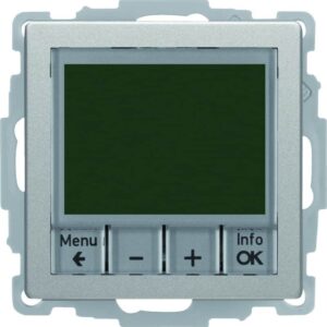 Q.x Temperaturregler mit Zentralstück, 230V, alu samt, Berker 20446084