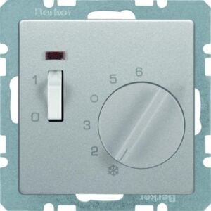 Q.x Raumtemperaturregler mit Zentralstück, 24V, alu samt, Berker 20316084