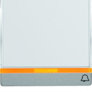 Q.x Wippe mit Linse und großem Beschriftungsfeld Aufdruck Klingel, alu samt, Berker 16966074
