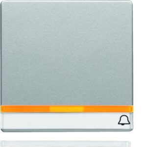 Q.x Wippe mit Linse und Beschriftungsfeld, Symbol Klingel, alu samt, Berker 16286074