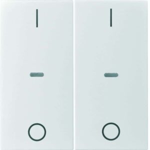 KNX S.1 Abdeckung für Tastsensor Modul mit I/O Symbol 2fach weiß glänzend, Berker 80962382