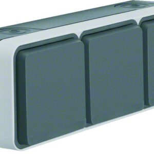 W.1 SSD 3fach waagrecht mit Kinderschutz, grau/lichtgrau matt, Berker 47733525