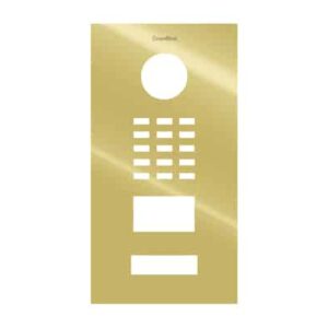 Frontblende für DoorBird D2101V, Edelstahl V4A, hochglanzpoliert, PVD Beschichtung mit Messing-Optik, DoorBird 423861527