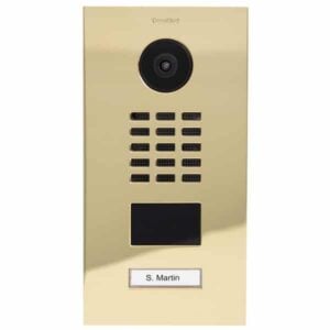 DoorBird IP Video Türstation D2101V, Echtes Messing brüniert, 1 Ruftaste (Gehäuse für Aufputz-/ Unterputzmontage separat erhältlich), DoorBird 423869790