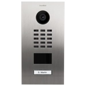 DoorBird IP Video Türstation D2101V, Edelstahl, pulverbeschichtet, seidenmatt, 1 Ruftaste (Gehäuse für Aufputz-/ Unterputzmontage separat erhältlich), RAL 701, DoorBird 423870109