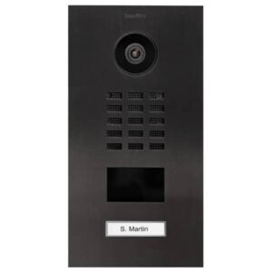 DoorBird IP Video Türstation D2101V, Edelstahl, gebürstet, PVD Beschichtung mit Titan-Optik, 1 Ruftaste (Gehäuse für Aufputz-/ Unterputzmontage separat erhältlich), DoorBird 423870086