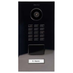 DoorBird IP Video Türstation D2101V, Edelstahl V4A, hochglanzpoliert, PVD Beschichtung mit Titan-Optik, 1 Ruftaste (Gehäuse für Aufputz-/ Unterputzmontage separat erhältlich), DoorBird 423870154