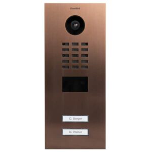 Frontblende für DoorBird D2102V, Edelstahl, gebürstet, PVD Beschichtung mit Bronze-Optik, DoorBird 423860872