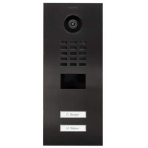 Frontblende für DoorBird D2102V, Edelstahl, gebürstet, PVD Beschichtung mit Titan-Optik, DoorBird 423865266