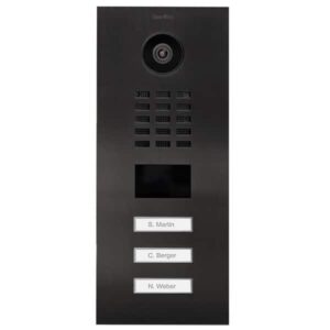 Frontblende für DoorBird D2103V, Edelstahl, gebürstet, PVD Beschichtung mit Titan-Optik, DoorBird 423865310