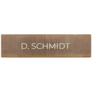 Namensschild für eine Ruftaste einer DoorBird D21x Video Türstation, Echte Baubronze, individuelle Gravur, selbstklebend, DoorBird 423870956