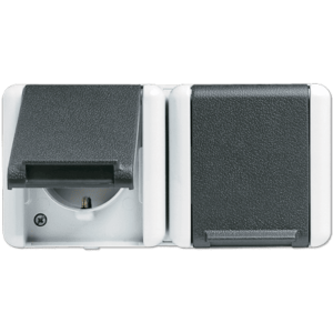 SCHUKO® 2-fach-Steckd. m. TS waag. Jung 8220WTS