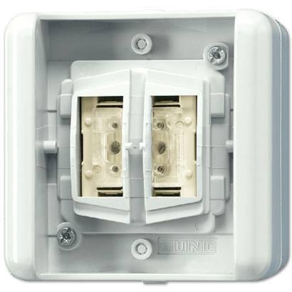 KNX Taster BA, 2 fach, Mittenstellung, Funktion: Schalten (Tasten),  Jalousie, Dimmen, Status JUNG 8472.02LEDW - Online Shop fr  Gebudeautomation und Technik