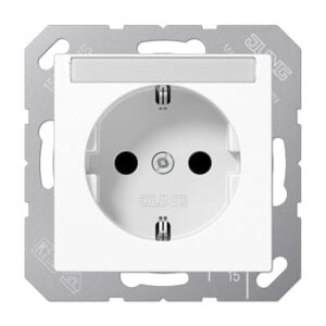 SCHUKO-Steckdose, 16 A 250 V ~, Schriftfeld, bruchsicher JUNG A1520BFNAWW