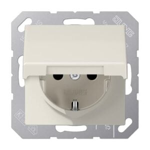 SCHUKO-Steckdose, 16 A 250 V ~, Klappdeckel, bruchsicher JUNG AS1520BFKL