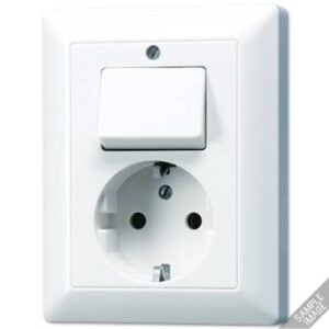 SCHUKO-Steckdose, 16 A 250 V ~, Schalter, 10 AX 250 V ~, Universal Aus-Wechsel, Schraubklemmen JUNG AS5576U