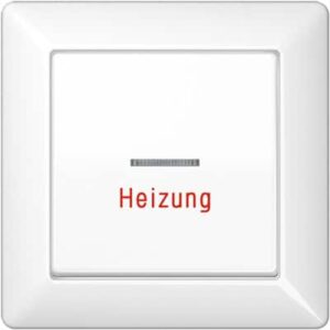 Wippe, Linse, Lichtleiter, Aufschrift Heizung, Zentralplatte, für Wipp-Kontrollschalter, Tast-Kontrollschalter und beleuchtbare Taster JUNG AS590HWW