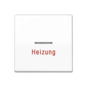 Wippe, Linse, Lichtleiter, Aufschrift Heizung, Zentralplatte, bruchsicher, für Wipp-Kontrollsch., Tast-Kontrollsch. und beleucht. Taster JUNG AS591HBFWW