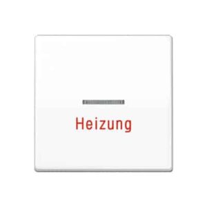 Wippe, Linse, Lichtleiter, Aufschrift Heizung, Zentralplatte, für Wipp-Kontrollschalter, Tast-Kontrollschalter und beleuchtbare Taster JUNG AS591HWW