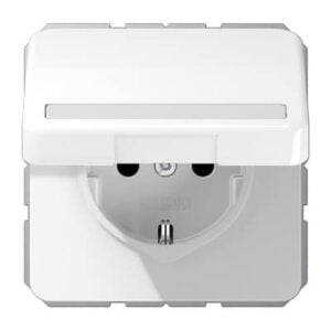 SCHUKO-Steckdose, 16 A 250 V ~, Klappdeckel, Schriftfeld, bruchsicher JUNG CD1520BFNAKLWW