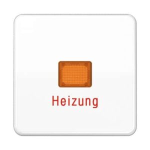 Wippe, Lichtaustrittsfenster, Aufschrift Heizung, bruchsicher, für Wipp-Kontrollschalter, Tast-Kontrollschalter und beleuchtbare Taster JUNG CD590BFHWW