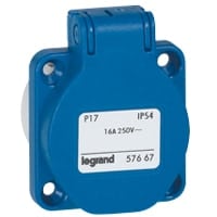 Einbau-Schutzkontaktsteckdose 16A F Blau Legrand 057667